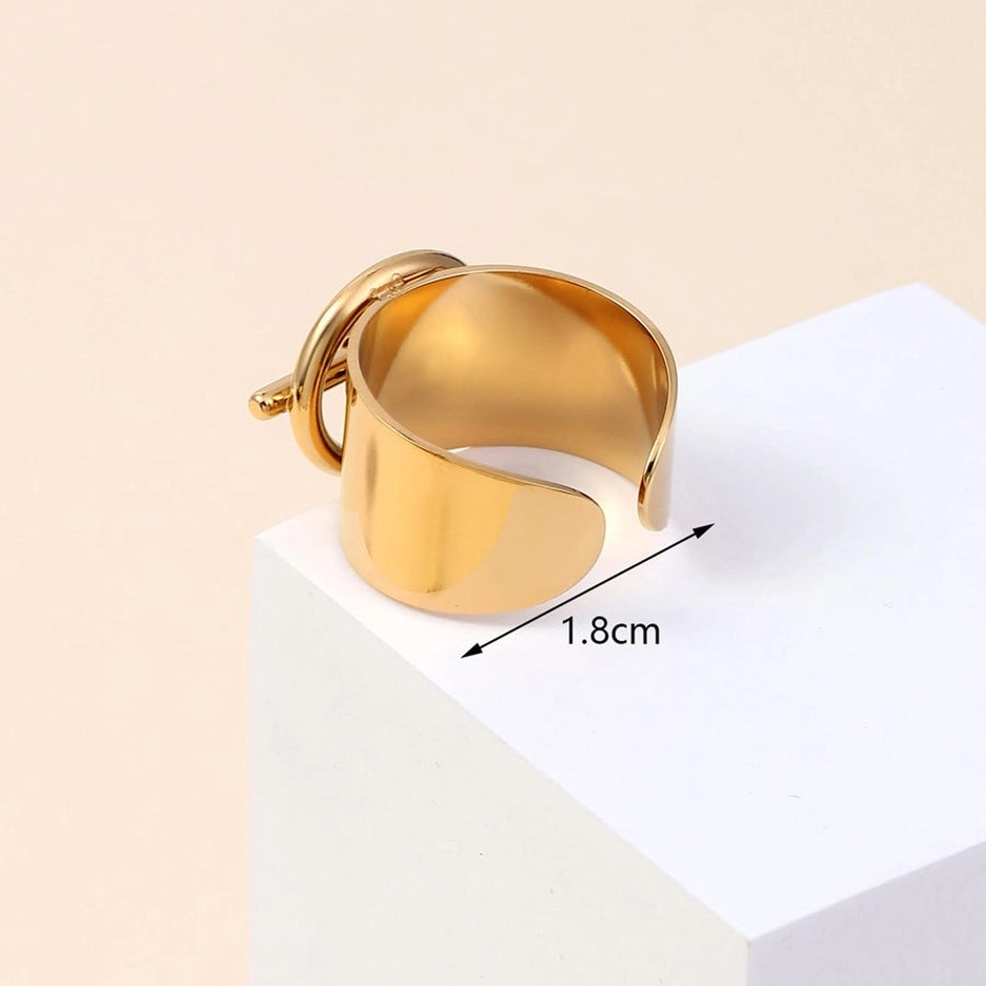 Solid Color Ring [304 Stainless Steel 14K Gold Plated]