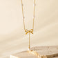 Bow Pearl Tassel oorbellen/ketting/sieradenset [roestvrij staal]