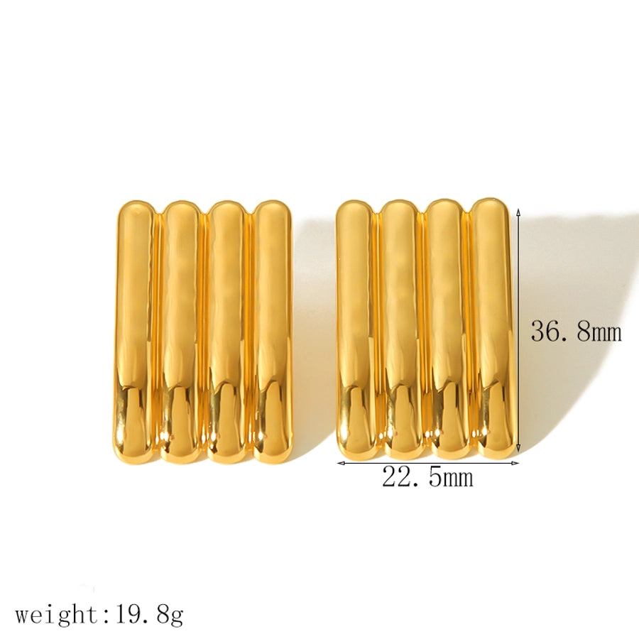 Rettangolo Designs Orecchini [304 in acciaio inossidabile, oro 18K placcato]