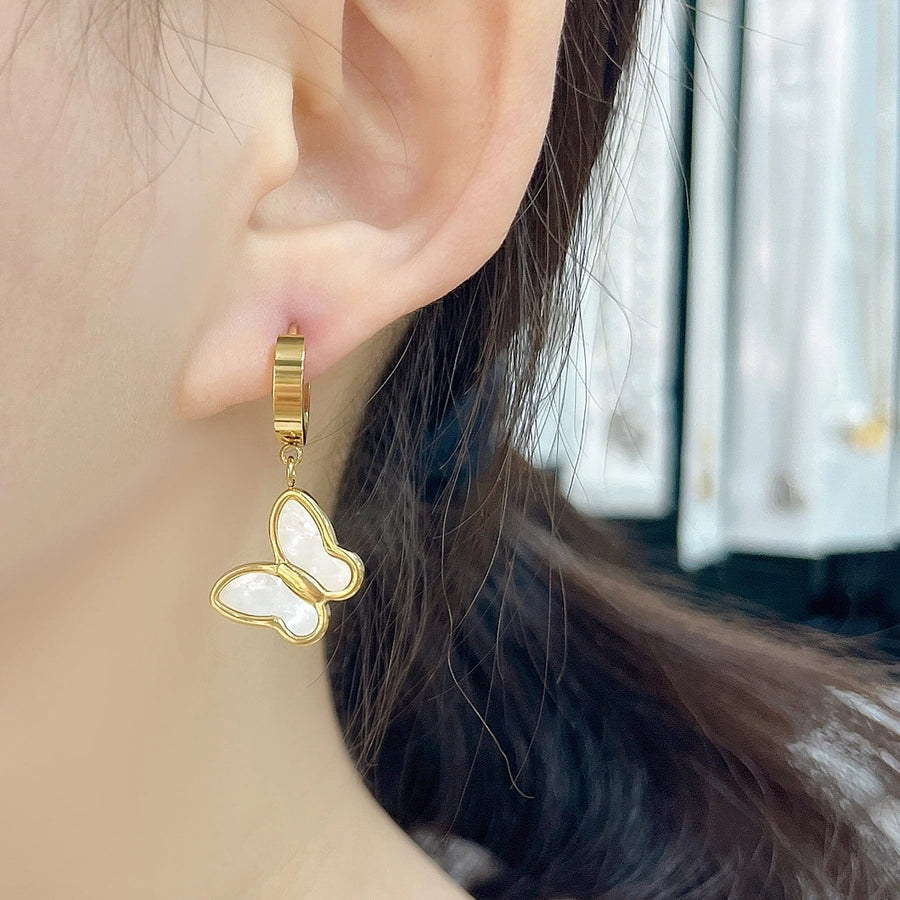 Luxurious Butterfly Earrings [304 Stainless Steel, 18K Gold Plated]