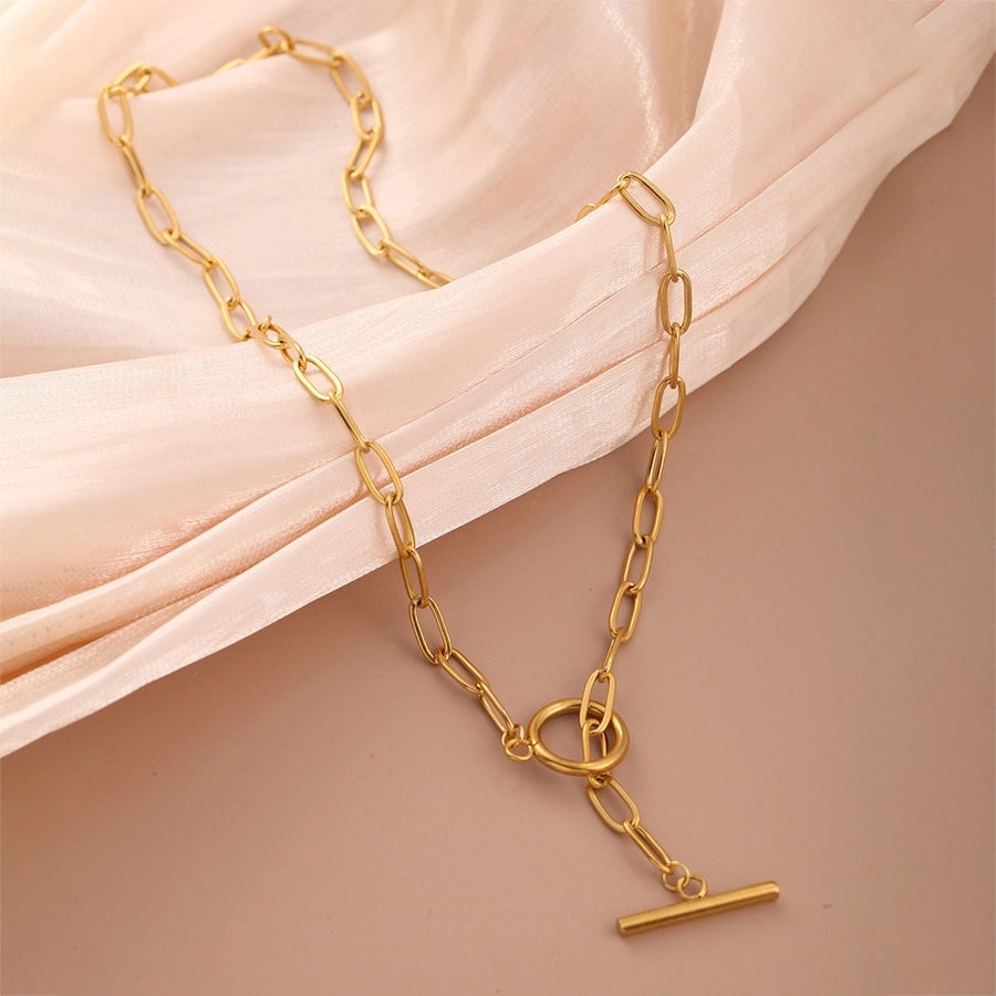 Toggle Necklace Paperclip Chain[304 Stainless Steel]