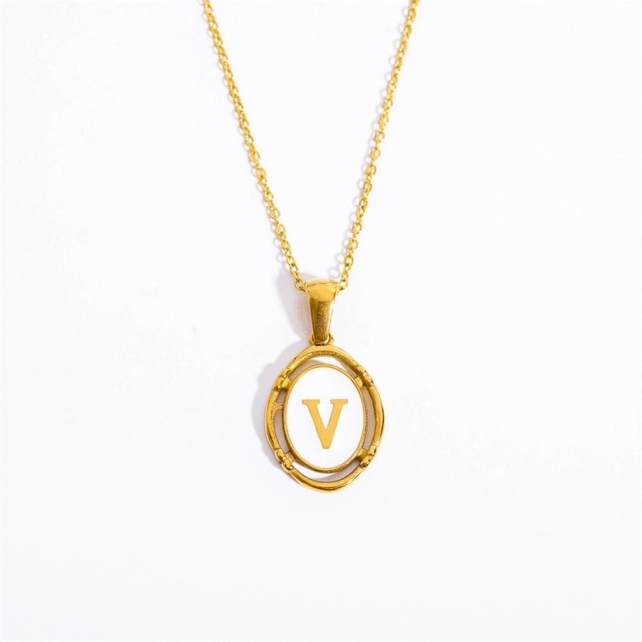 Letter Necklace [201,304 Stainless Steel,18K Gold Plated]