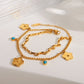 Star/Flower Bracelet/Necklace [304 Stainless Steel, 18K Gold Plated]