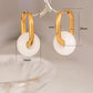 Round Colored Earrings [304 Stainless Steel,18K Gold Plated]