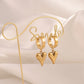 Luxurious Heart Shape Drop Earrings [304 Stainless Steel,18K Gold Plated]