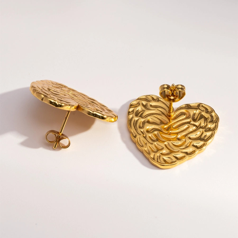 Mix Heart Earrings [304 Stainless Steel,18K Gold Plated]