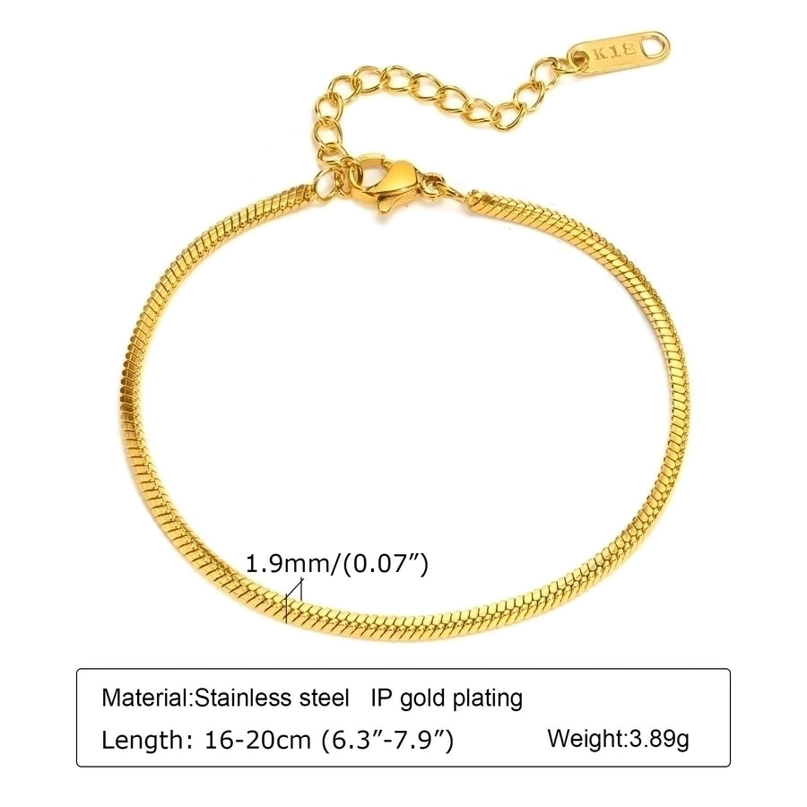 Snake Chain Bracelets [304 Stainless Steel, 18K Gold Plated]