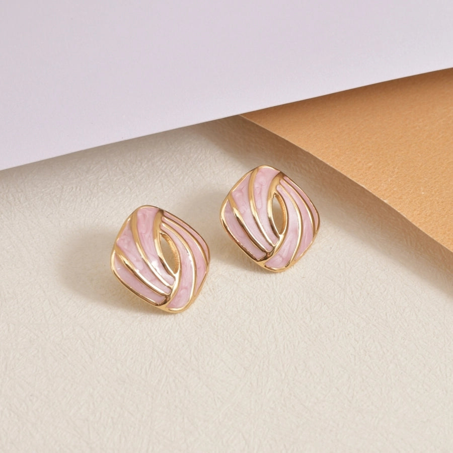 Pastel Gold Earrings [304 Stainless Steel,18K Gold Plated]