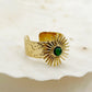 Vintage Style Enamel Ring [304 Stainless Steel 14K Gold Plated]