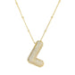 Gold Rhinestones Letter Necklace [304 Stainless Steel]