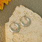 Round Square Frill Earrings [304 Stainless Steel]