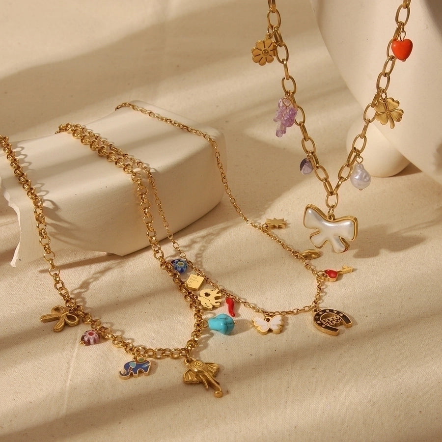 Collar Charms [304 acero inoxidable, 18K de oro chapado]