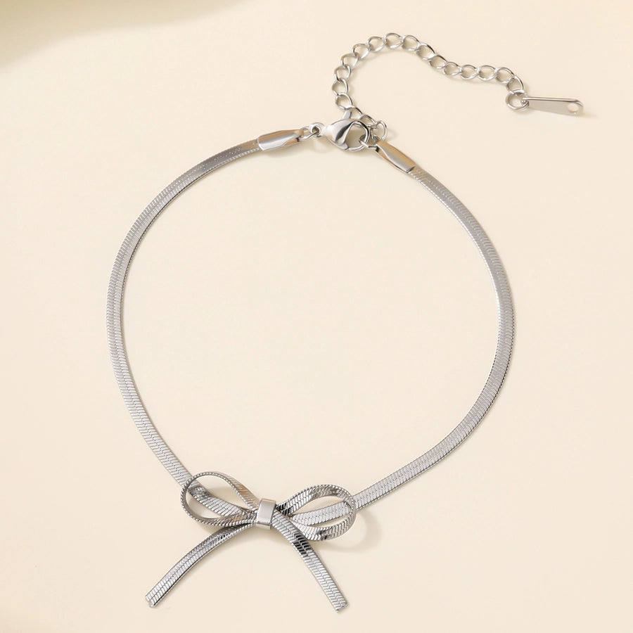 Cute Bow Knot Anklet [304 Stainless Steel, 18K Gold Plated]