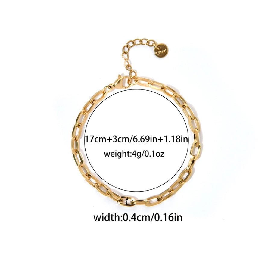 Braccialetti a catena [acciaio inossidabile 304, oro 14K placcato]