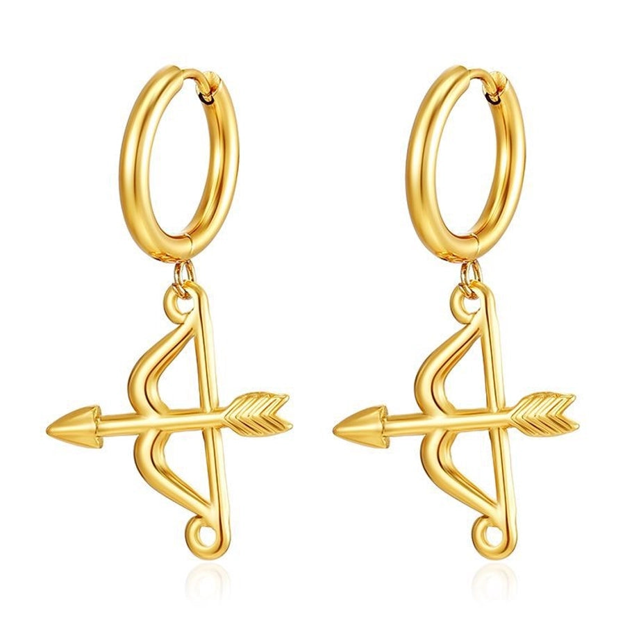 Geometric Star Spiral Drop Earrings [304 Stainless Steel,18K Gold Plated]