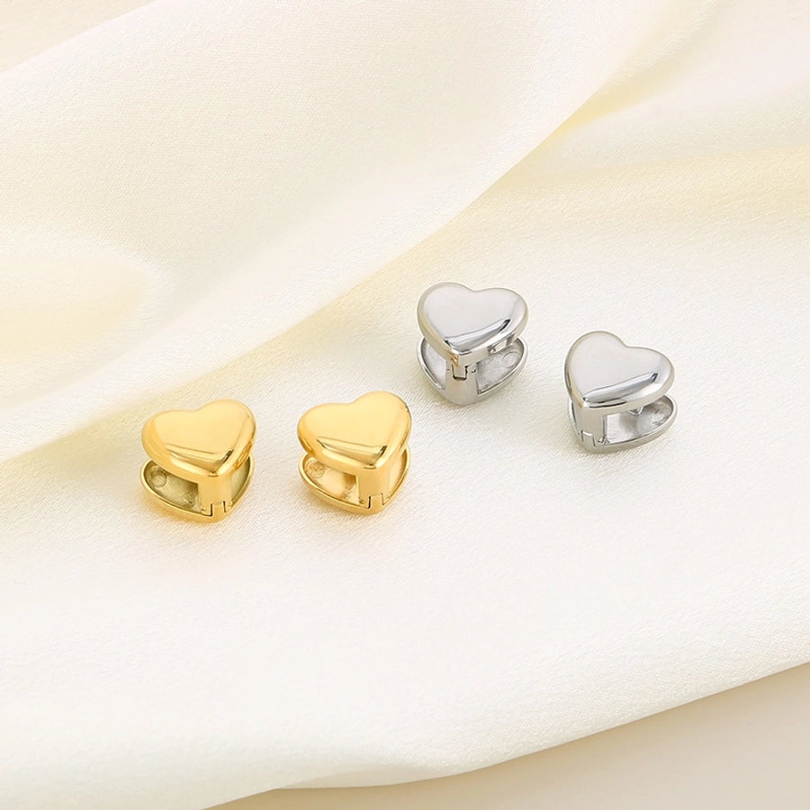 Heart Shape Stud Earrings [304 Stainless Steel,18K Gold Plated]