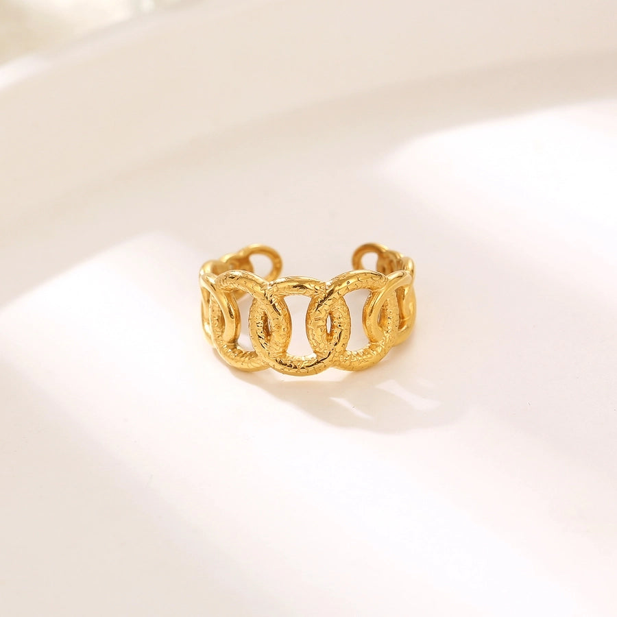 Mix -Designs Ringe [304 Edelstahl 18K Gold plattiert]