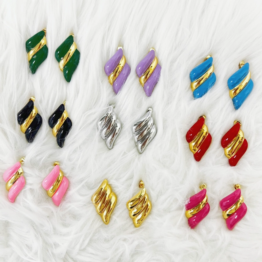 Vintage Colored Wings Earrings [304 Stainless Steel, 18K Gold Plated]