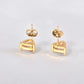 Heart Shape Rhinestones Stud Earrings [304 Stainless Steel,18K Gold Plated]