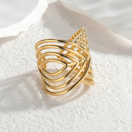 Stripe Ring [304 Stainless Steel 18K Gold Plated]