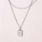 Silver Casual Simple Style Letter Rectangle Necklace [304 Stainless Steel]