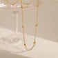 Small Beads Gold Necklace [304 Stainless Steel,18K Gold Plated]