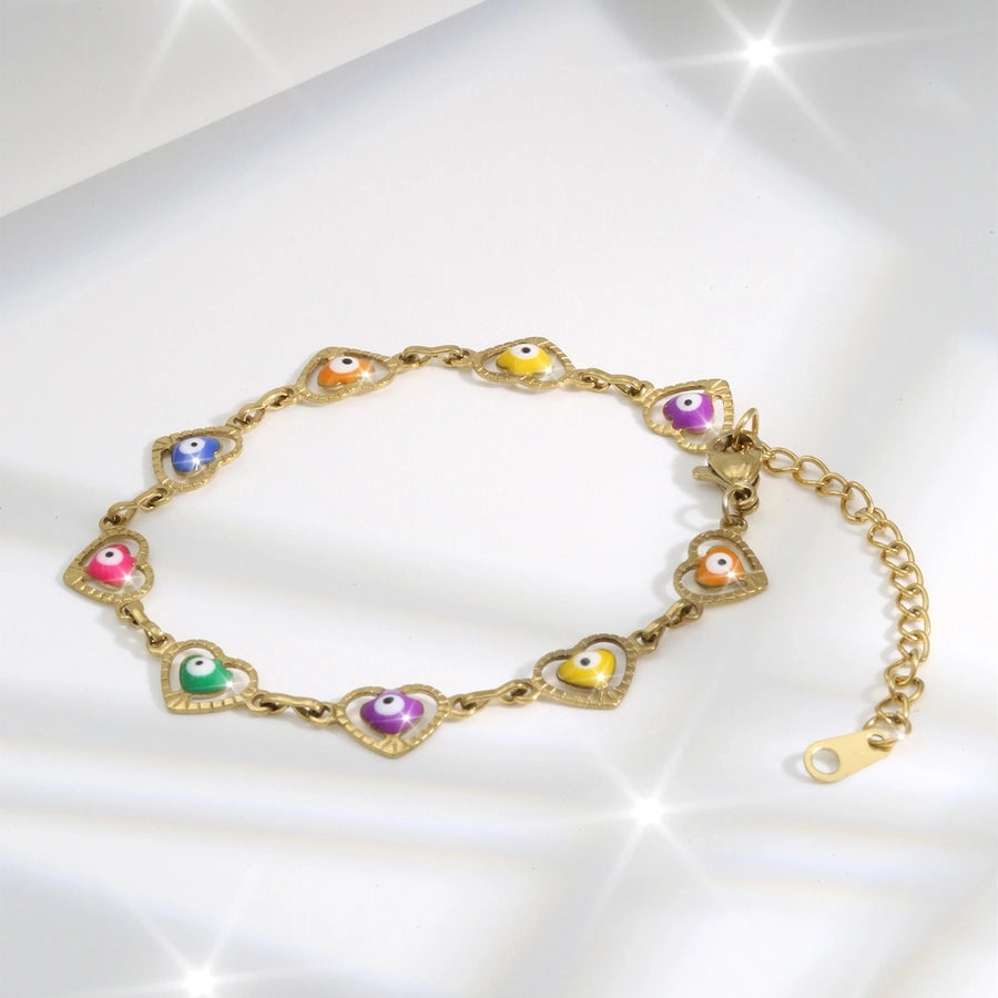 Heart Shape Bracelet [304 Stainless Steel, 18K Gold Plated]