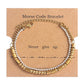 Letter Rhinestones Chain Card Bracelets [304 Stainless Steel,18K Gold Plated]