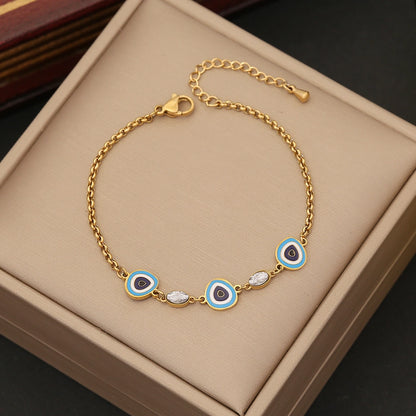 Devil'S Eye Symbols Bracelets [Stainless Steel,18K Gold Plated]