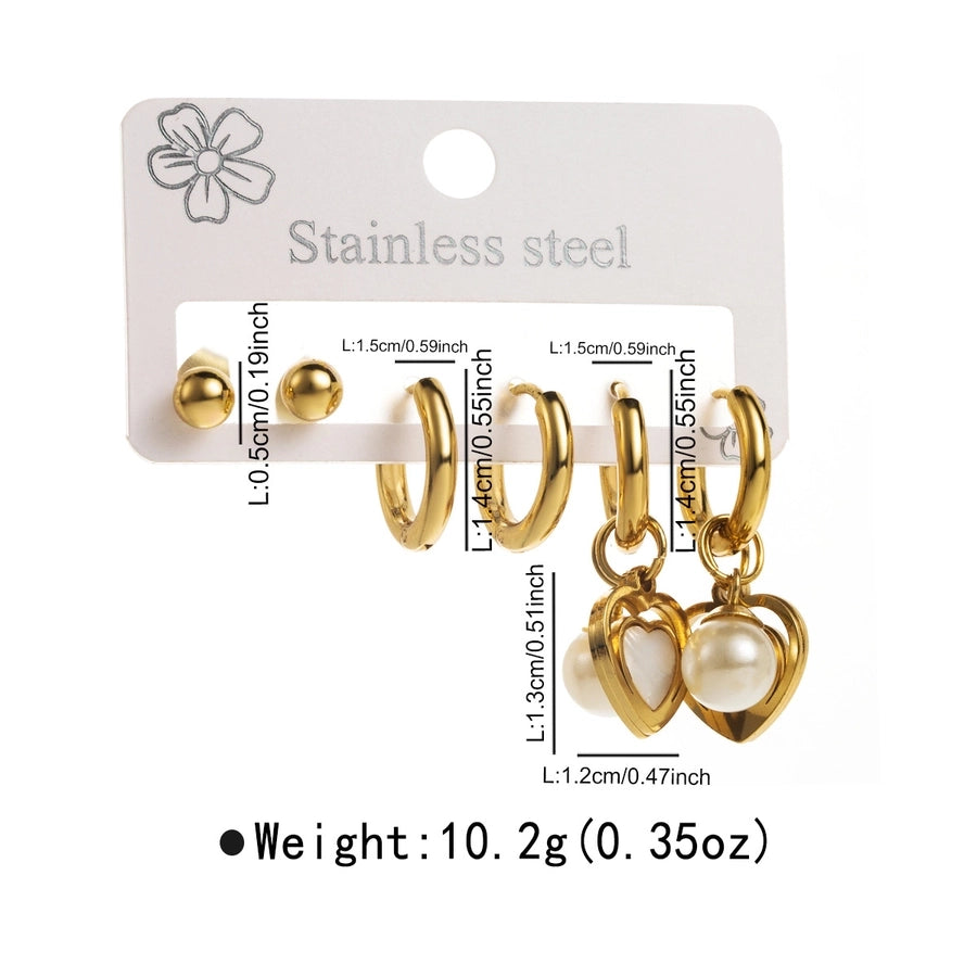 Random Style Earrings Set [304 Stainless Steel, 18K Gold Plated]