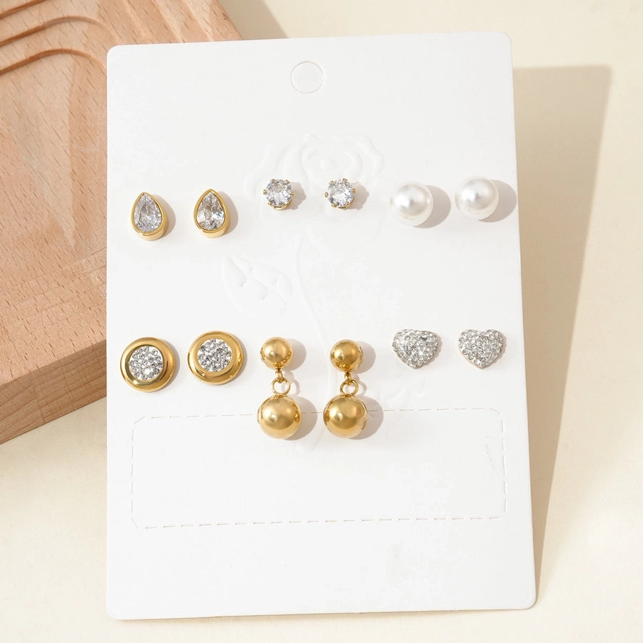 Random Style Earrings Sets [304 Stainless Steel, 14K Gold Plated]