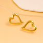 Heart Shape Hollow Earrings [304,316 Stainless Steel, 18K Gold Plated]