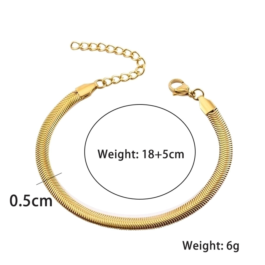 Snake Chain Plated Bracelet [304 Stainless Steel,18K Gold Plated]