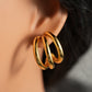 Double Hoop Earrings [304 Stainless Steel, 18K Gold Plated]