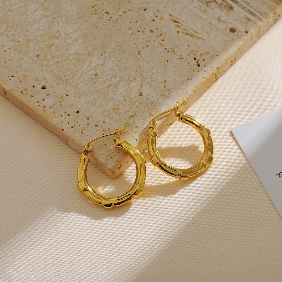 Mix -Design -Hoop -Ohrringe [304 Edelstahl, 18K Gold plattiert]