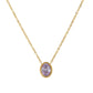 Oval Zircon Pendant Necklace [201,304 Stainless Steel ,18K Gold Plated]