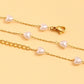 Artificial Pearl Bracelet/Necklace [304 Stainless Steel,18K Gold Plated]