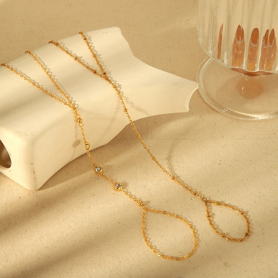 Finger Chain Bracelets [304 Stainless Steel, 18K Gold Plated]