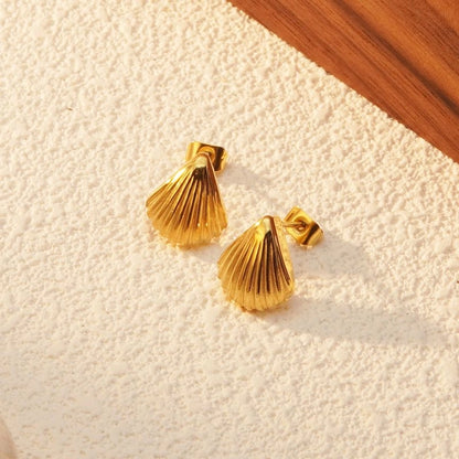 Marine Style Shell Earrings [304 Stainless Steel,18K Gold Plated]