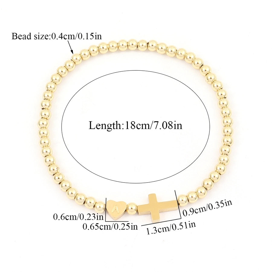 Braccialetti a forma di cuore a croce [304 acciaio inossidabile, rame]