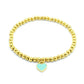 Heart Shape Beaded Bracelet [Stainless Steel,18K Gold Plated]