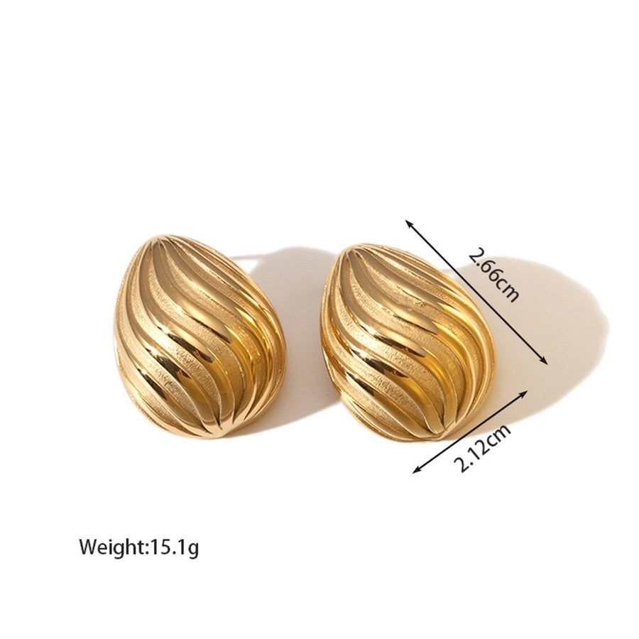 Miss Designs Waves Earrings [304 Stainless Steel,18K Gold Plated]