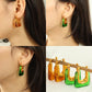 Vintage Resin Earrings [304 Stainless Steel,18K Gold Plated]