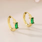 Colored Rectangle Rhinestone Earrings [304 Stainless Steel,18K Gold Plated]