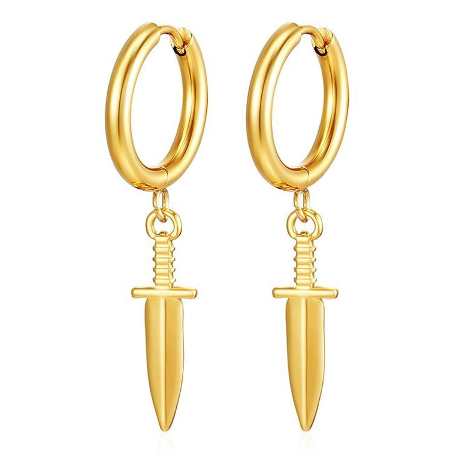 Geometric Star Spiral Drop Earrings [304 Stainless Steel,18K Gold Plated]