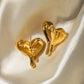 Heart Shape Earrings [304 Stainless Steel,18K Gold Plated]