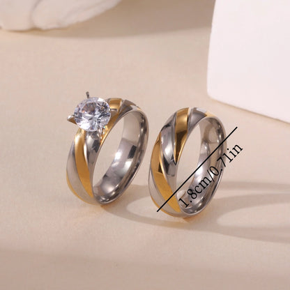 Classic Style Stripe Ring Set [304 Stainless Steel]