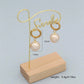 Drop Round Pearl Earrings [304 Stainless Steel, 18K Gold Plated]