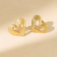 Heart Shape Polishing Hollow Out Earrings [304 Stainless Steel,18K Gold Plated]