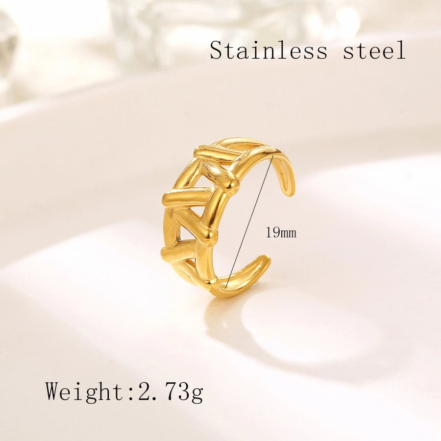 Mix -Designs Ringe [304 Edelstahl 18K Gold plattiert]